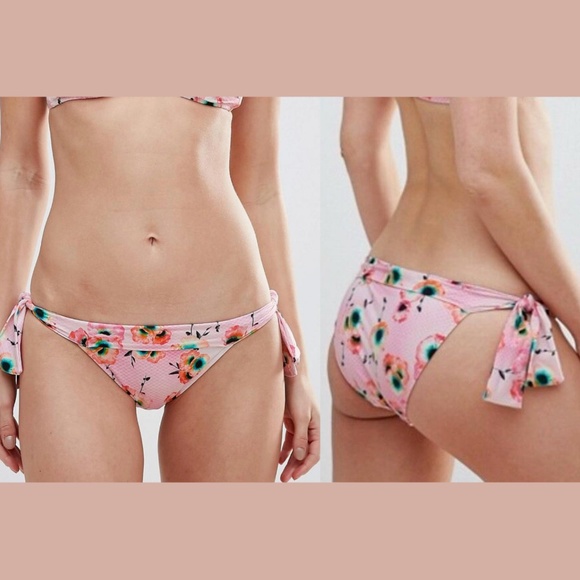 NEW Seafolly Cabana Rose Hipster Tie Side Bikini Bottom [SZ 4‎ US ] - Picture 1 of 11